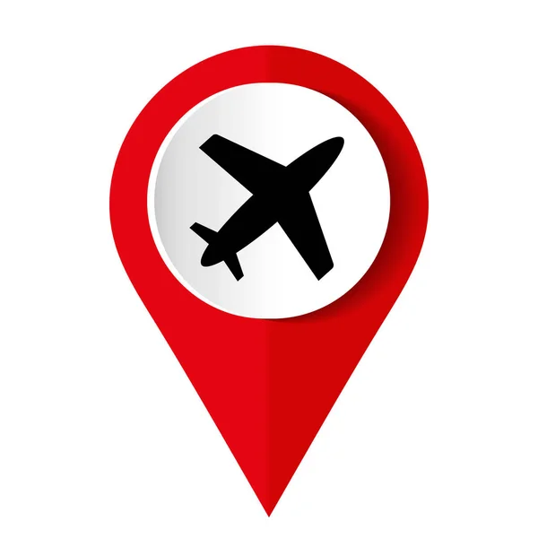Icona aeroplano rosso su sfondo bianco. Illustrazione vettoriale . — Vettoriale Stock