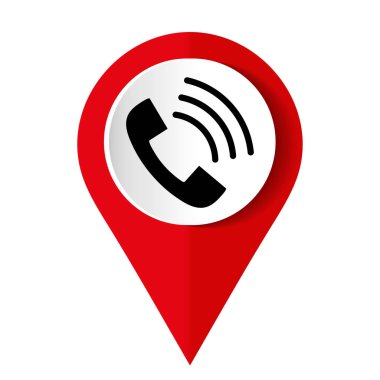 Beyaz arka planda bir telefon simgesi. Vektör illüstrasyonu.