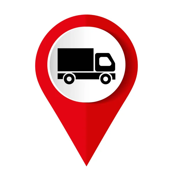Truck pictogram op vierkante internet knop. Vectorillustratie — Stockvector