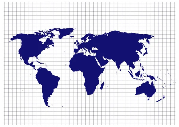 Vecteur de carte du monde isolé sur fond blanc. Flat Earth, modèle de carte pour le modèle de site Web, rapport anual, inphographics. Voyage dans le monde entier, carte silhouette toile de fond . — Image vectorielle