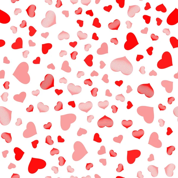 Rode harten naadloze achtergrond. Vector illustratie. — Stockvector