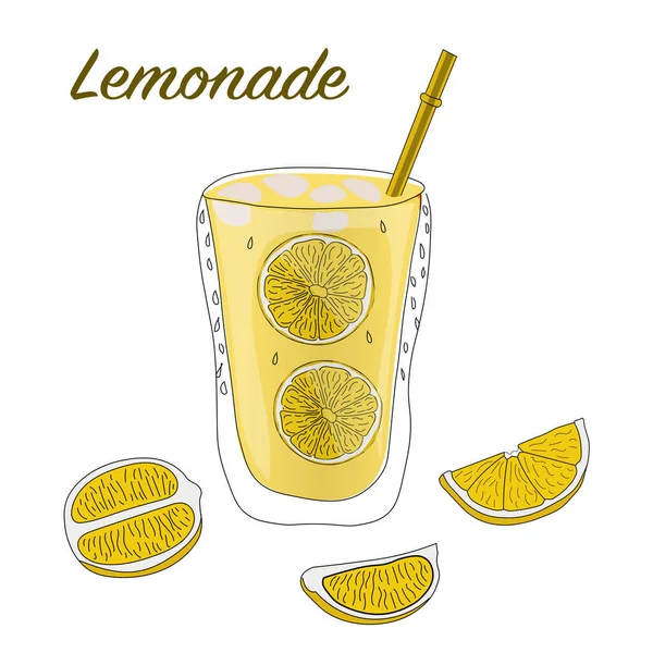 Kyld Lemonad Glasbägare Vektorillustration — Stock vektor
