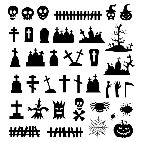 Conjunto Iconos Vectoriales Para Halloween — Vector de stock