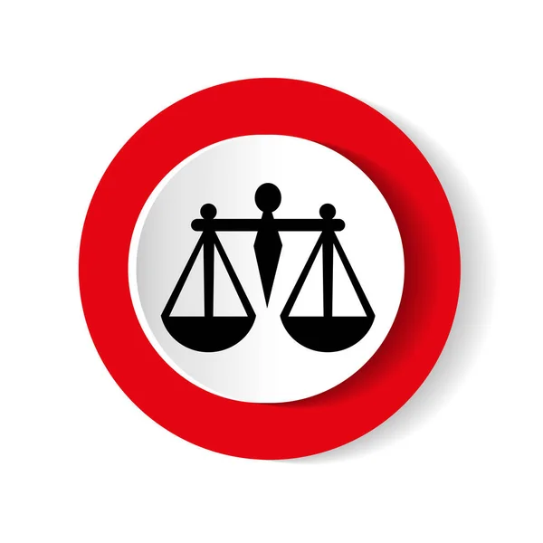 Black Justice Scale Icon White Background Vector Illustration — 스톡 벡터