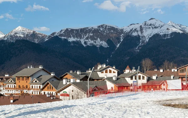 Sochi Rusia Marzo 2020 Rosa Khutor Ski Resort — Foto de Stock
