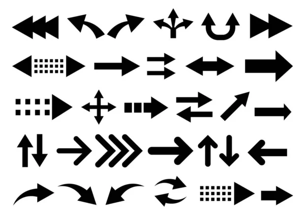 Vector Set Pijlvormen Geïsoleerd Wit — Stockvector