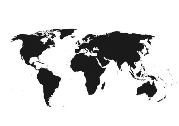 Вектор Світової Карти Ізольований Білому Тлі Плоска Земля Шаблон Карти — стоковий вектор