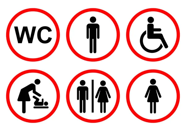 Toilet Symbool Teken Icoon Wasruimte Vector Icoon — Stockvector