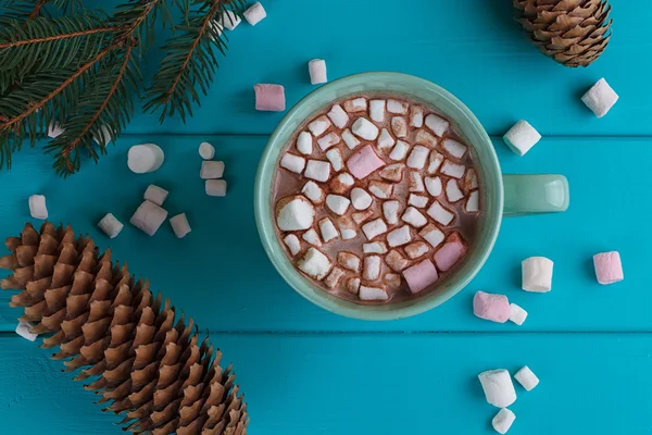 Vida útil de inverno com cacau quente, marshmallows — Fotografia de Stock