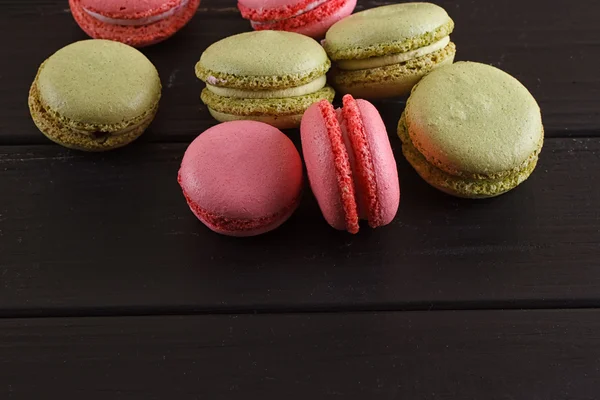 Macaron on black with Copy space — Stock Photo, Image