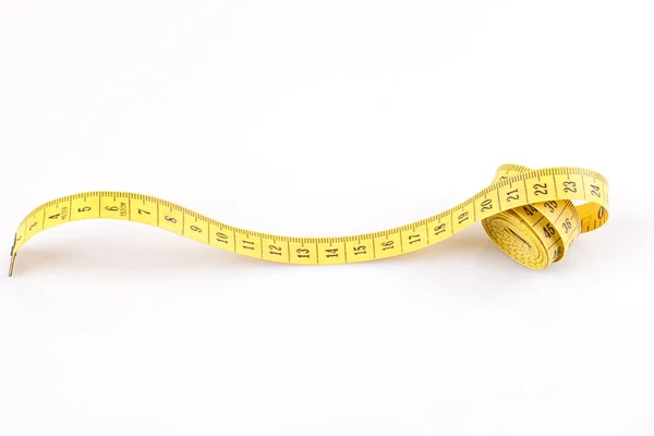 Measure tape yellow isolated — Stock Photo, Image