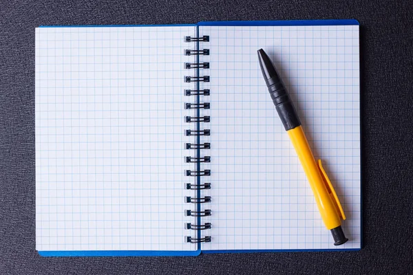 Open notepad on a spiral and pen — Stock Photo, Image