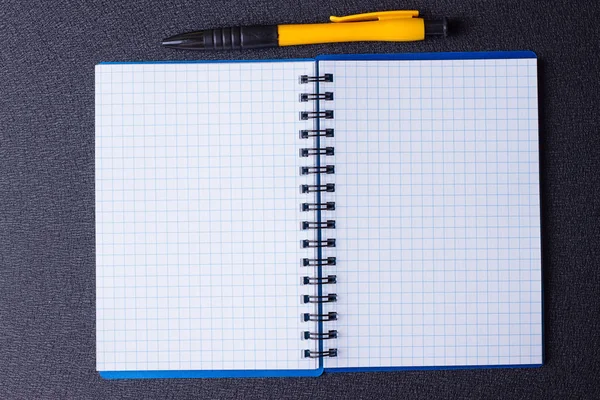 Open notepad on a spiral and pen — Stock Photo, Image