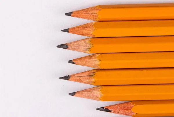 Simple pencils, a blank sheet — Stock Photo, Image