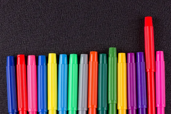 Color pencils on black background — Stock Photo, Image