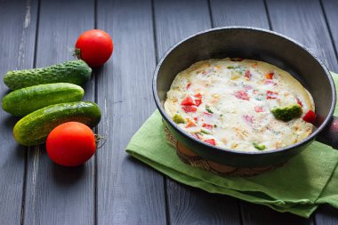 Kahvaltı Seti. Pan kızarmış yumurta