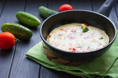 Kahvaltı Seti. Pan kızarmış yumurta