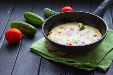 Kahvaltı Seti. Pan kızarmış yumurta