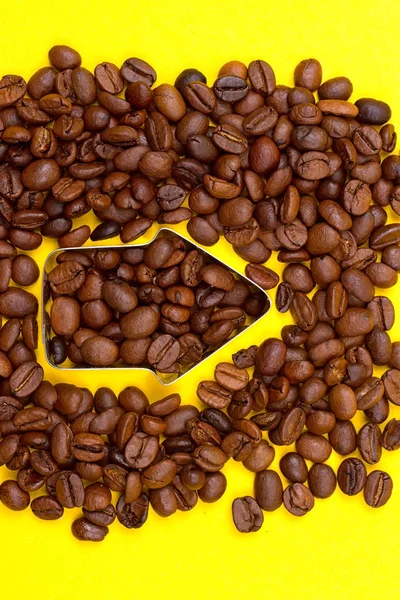Right arrow of coffee beans — Stock Photo, Image