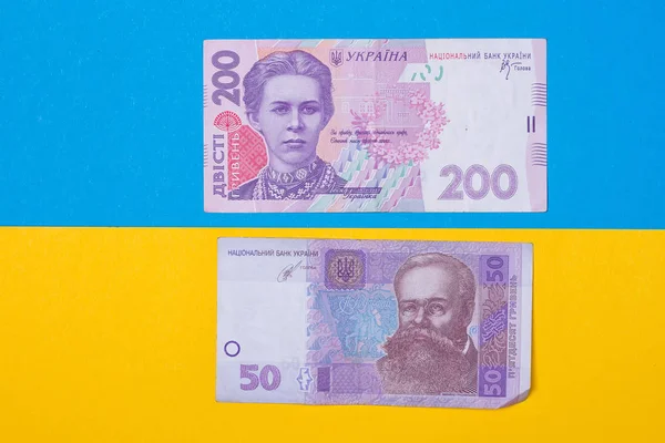 Banknoty Ukraina 200 500hryvnia — Zdjęcie stockowe