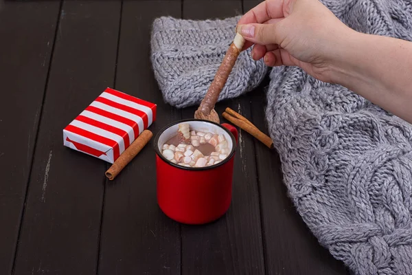 Composizione cappuccino autunnale — Foto Stock