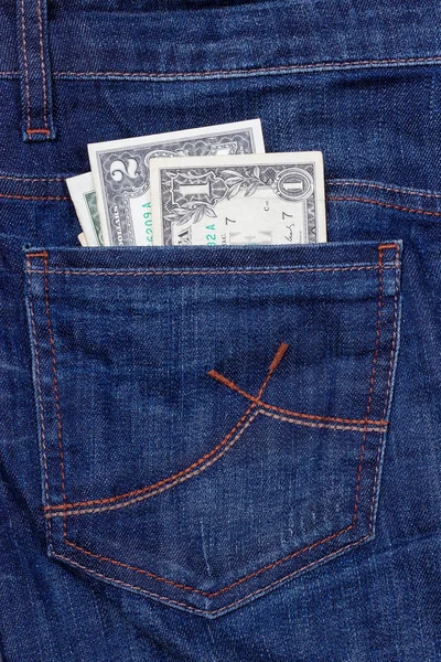 Dollars dans une poche de jeans Photos De Stock Libres De Droits