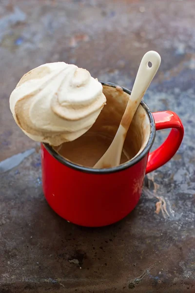 Cappuccino e marshmallow al cioccolato — Foto Stock