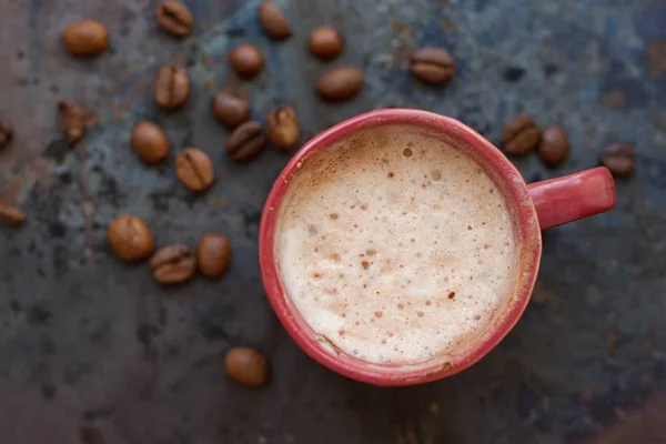 Café caliente con leche capuchino —  Fotos de Stock