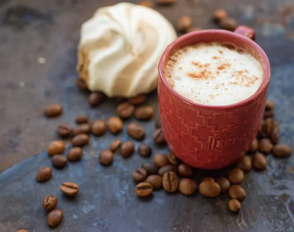 Cappuccino e marshmallow al cioccolato — Foto Stock