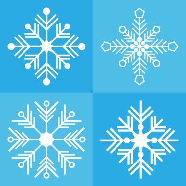 Kar tanesi vektör simge arka plan mavi renk ayarla