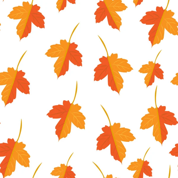 Motif vectoriel sans couture avec des feuilles d'automne en chêne coloré — Image vectorielle