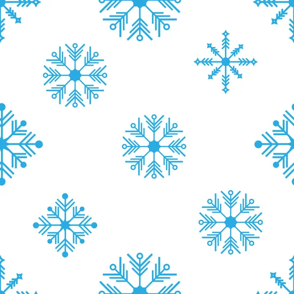 Patrón de vector sin costuras con copos de nieve detallados — Archivo Imágenes Vectoriales