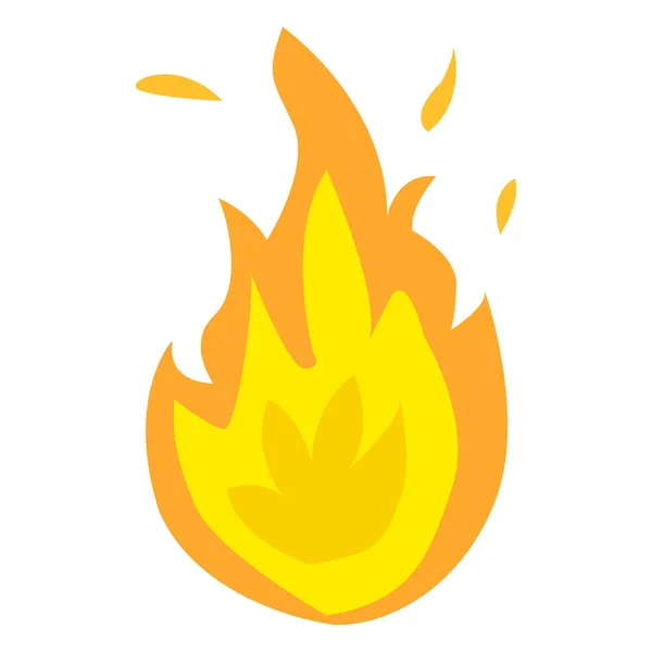 Tűz jel. Piros, sárga tűz — Stock Vector