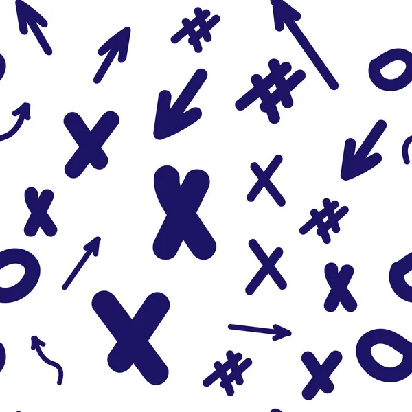矢印、ハッシュタグのアイコン、手描きの異なる形状のセット — ストックベクタ