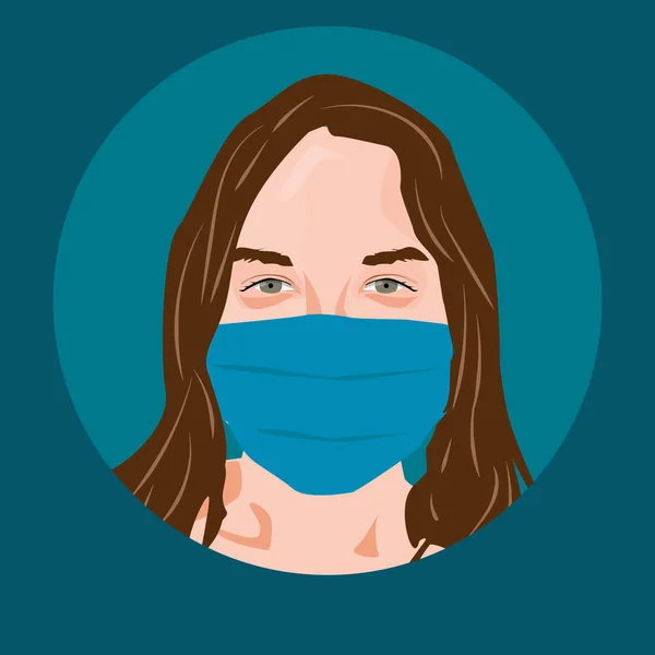 Vrouw met medisch gezichtsmasker. Red je gezondheid - zet een medisch masker op — Stockvector