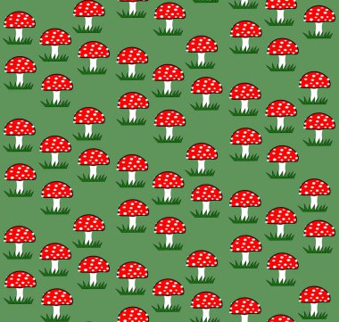 mantar, vektör, illüstrasyon, kırmızı, toksik, sonbahar, 