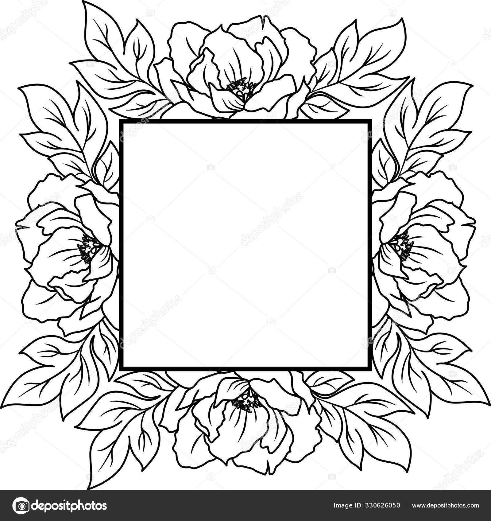 Floral wreath Flowers frame for wedding invitation birthday card