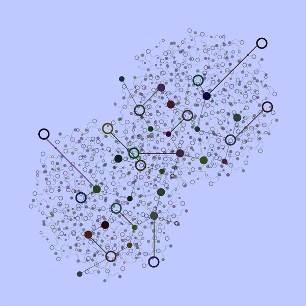Social Network Graphic Concept. Fondo abstracto con matriz de puntos y líneas. Concepto de Tecnología Moderna Geométrica. Estructura de conexión. Visualización digital de datos —  Fotos de Stock