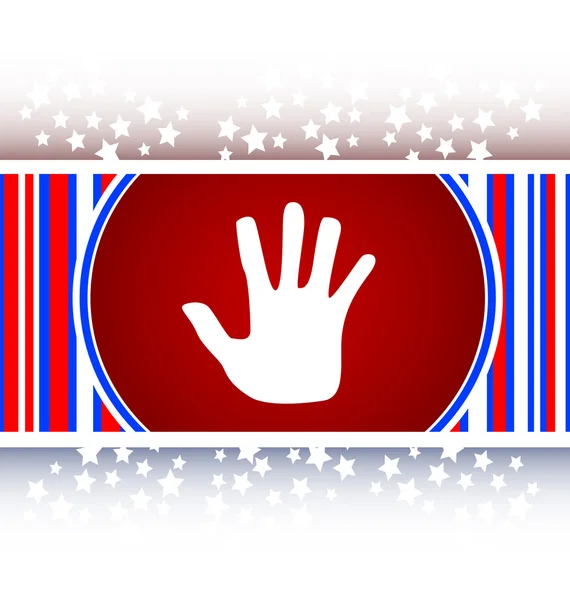 Hand icon on web button — Stock Photo, Image