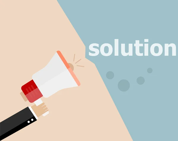 Flat design business illustration concept. Solution digital marketing business man holding megaphone for website and promotion banners. — Stock Photo, Image