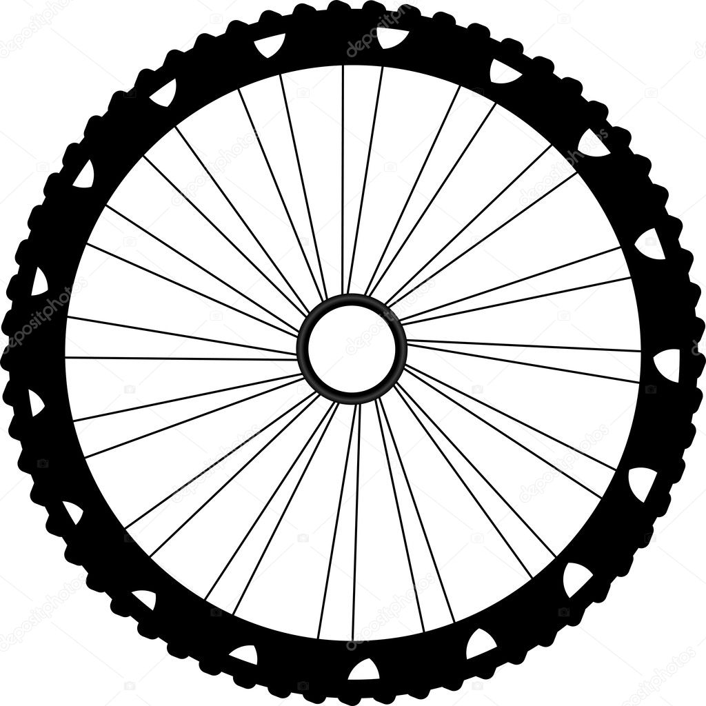 silhouette of a bicycle wheel