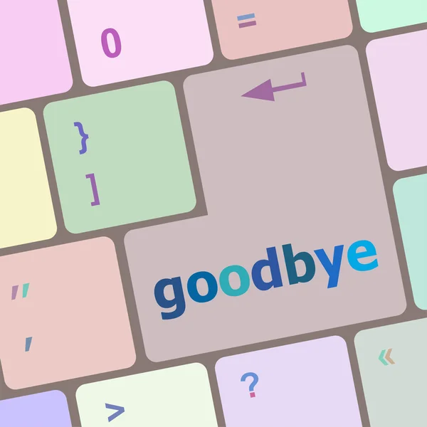 Goodbye word on keyboard key, notebook computer button — Stock Photo, Image