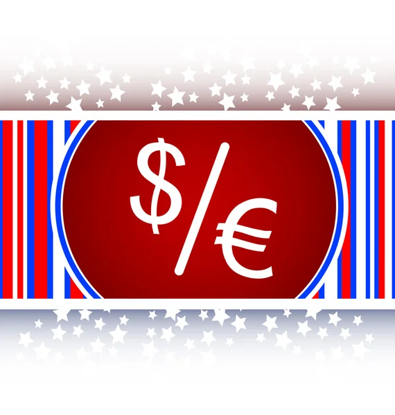 Dólar y euro signos en el botón web — Foto de Stock