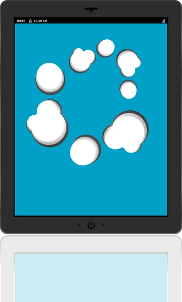 Підключення хмарних обчислень на цифровому планшетному ПК. Концептуальний образ — стокове фото