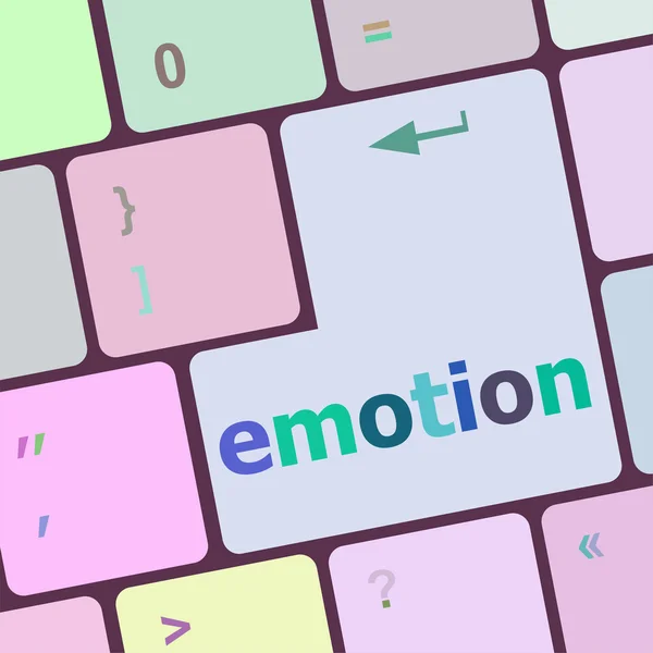 Počítačová klávesnice s klíčem emoce - obchodní koncept — Stock fotografie