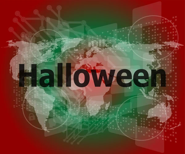 Pantalla digital con la palabra de Halloween de vacaciones — Foto de Stock