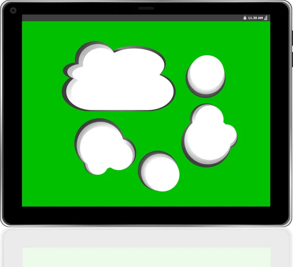 Підключення хмарних обчислень на цифровому планшетному ПК — стокове фото