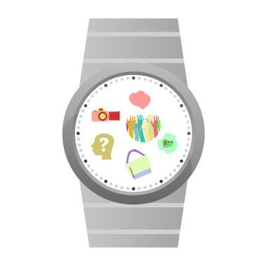 Akıllı izle beyaz izole simgeler