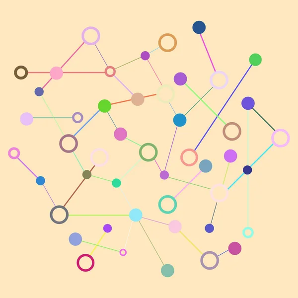Socialnettverkets grafiske konsept. Abstrakt bakgrunn med prikker og streker. Geometrisk modernistisk konsept. Forbindelsesstruktur . – stockfoto