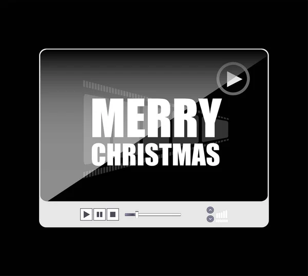 Кнопка плоского дизайну. веселі різдвяні слова на медіаплеєрі — стокове фото
